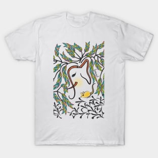 Vibrant Jungle Elephant and Mouse T-Shirt